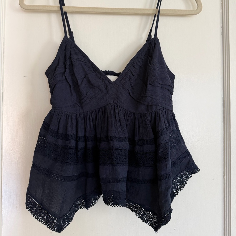Hollister Navy Lace Camisole Top
